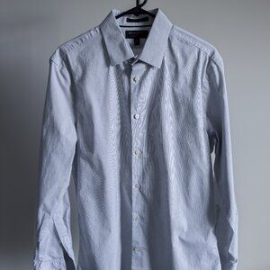 Men's Banana Republic Button Down (White/Grey Striped)